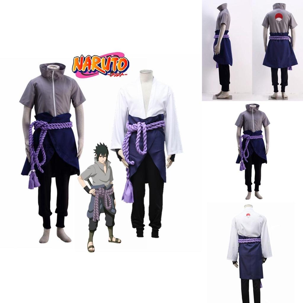Costume de Cosplay Deluxe Uchiha Sasuke Naruto avec Fermeture Éclair pour Halloween Jeu de Rôle