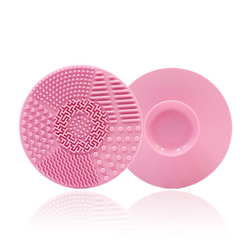 Silicone Apple-Shaped Makeup Brush Cleaning Pad with Suction Cups