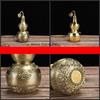 1pc Metal Gourd Ornament Home Decoration Feng Shui Accessories Hotel Gourd Ornaments Metal Decorative Crafts Gourd-shaped Design