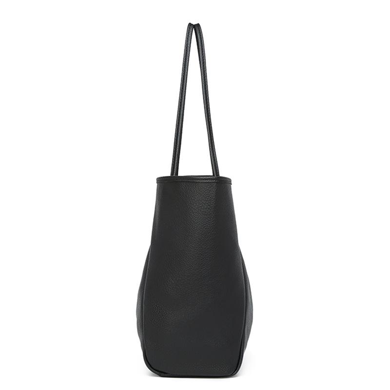 Fashion Tote Bag Retro Minimalist Design Solid Color Casual Handbag Large Capacity Versatile Women'S Shoulder Bag