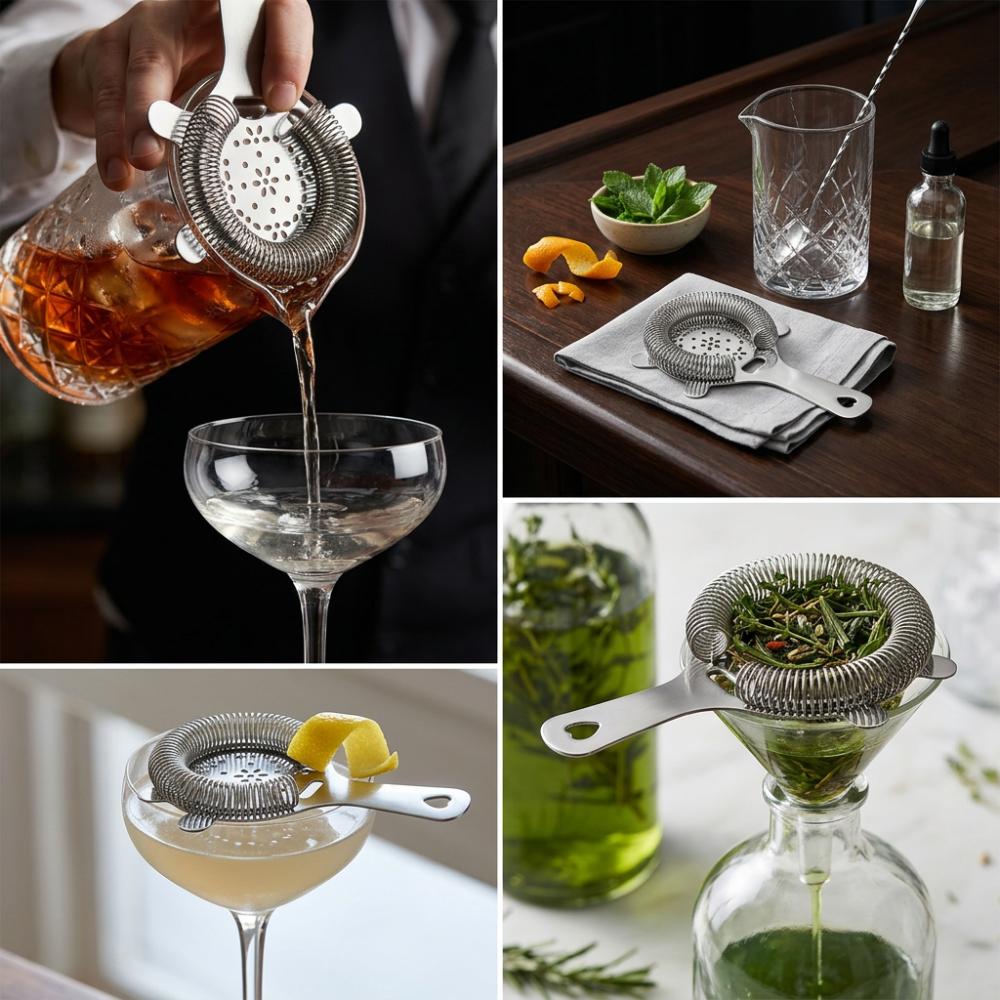 Stainless Steel Cocktail Strainer Mirror Polished Bartender Ice Filter Bar Strainer Bar серебряный
