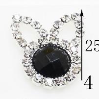 LKERAN 10Pcs Rabbit Acrylic Rhinestone Buttons Embellihment Ribbon for wedding supply Gift Weap Hairbow Center Decorative Button