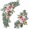 Artificial Wedding Arch Floral Swag Romantic Artificial Hanging Flowers Swag for Centerpiece Table Party Home Decor Pink White