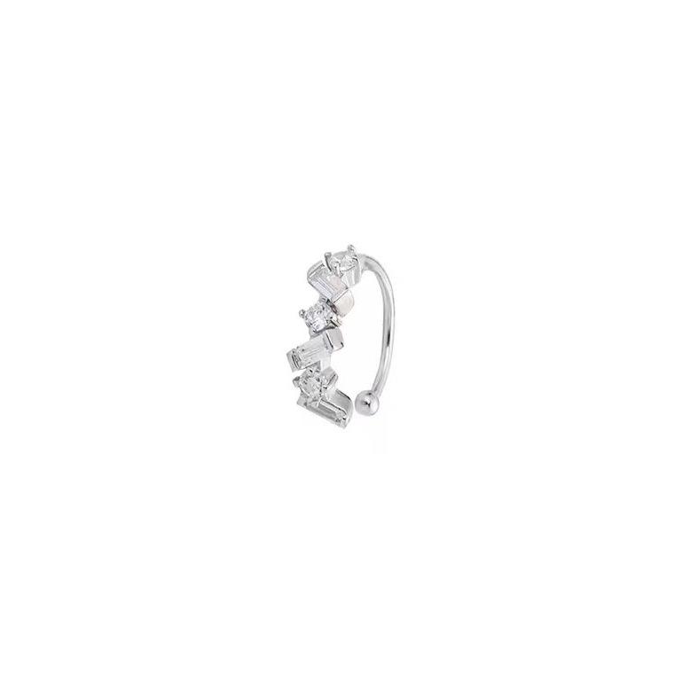 Clipsuri de urechi elegante cu zirconiu în formă de val: Stil european și american, nu este nevoie de piercing