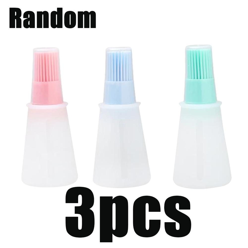 1/2/3pcs Silicone Oil Bottle Brush Oil Dispenser Bottle Barbecue Grill Oil Brushes Kitchen Pastry Steak Baking Household Tools