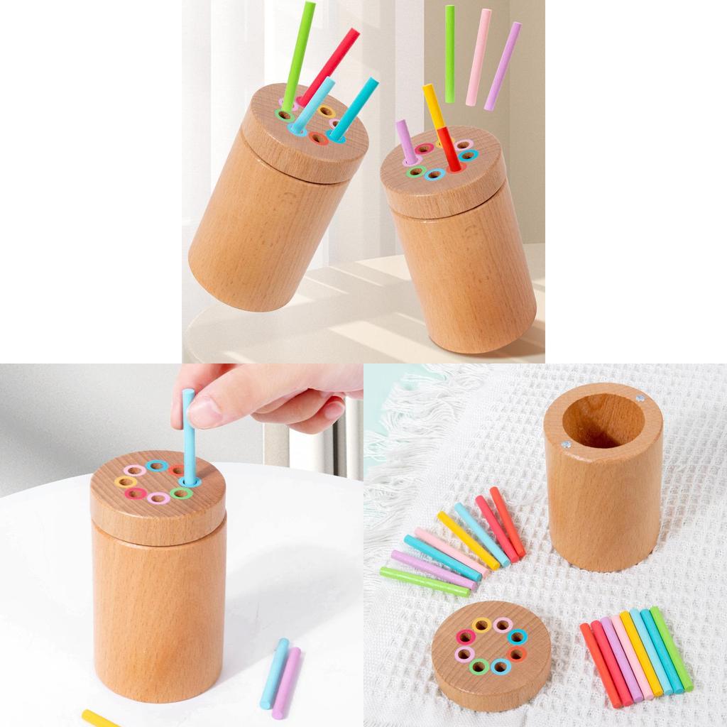 Hölzernes Montessori-Farberkennungsspielzeug für die Früherziehung und kognitive Entwicklung