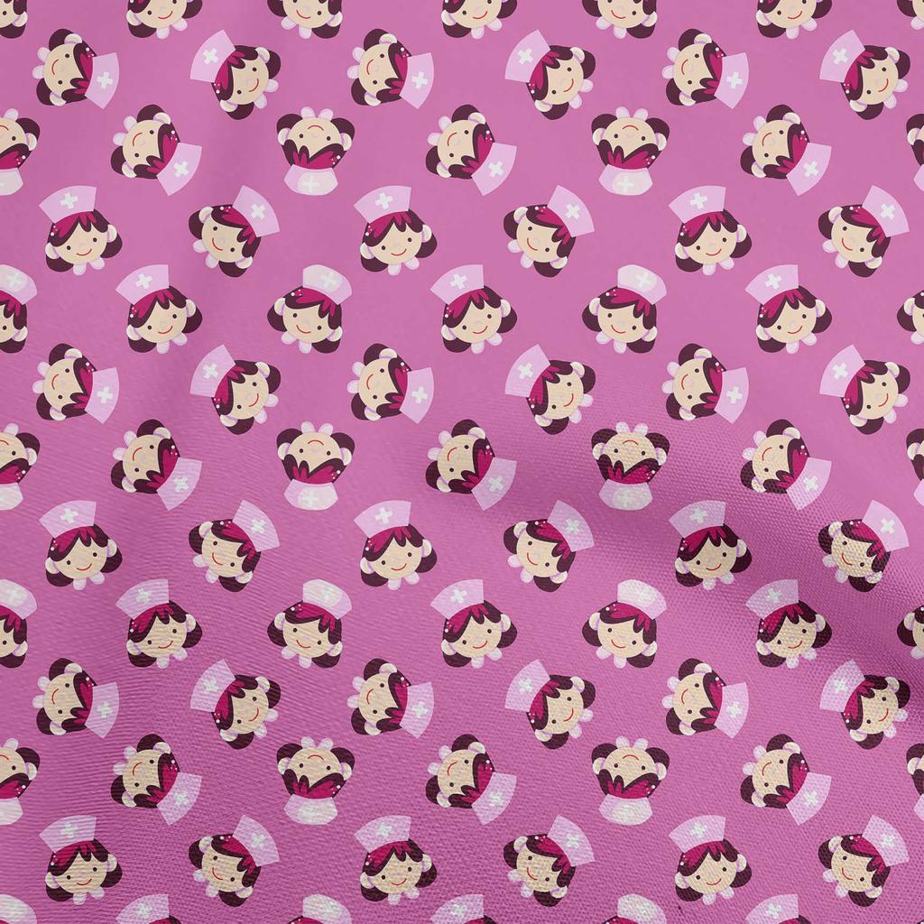 oneOone Cotton Flex Black Fabric Doctor Nurse Print Sewing Fabric By The Yard Printed Diy Clothing Sewing Supplies 40 Inch