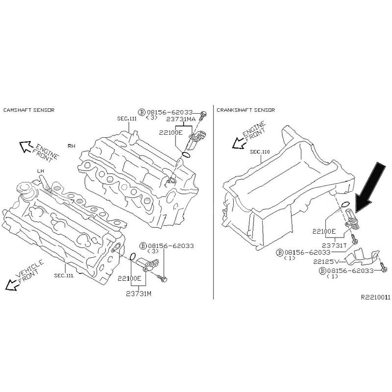 OEM 23731-8Y001 A29-680 A29680 Crankshaft Position Sensor for Nissan Quest 2004-09 Engine CKP Sensor Replacement