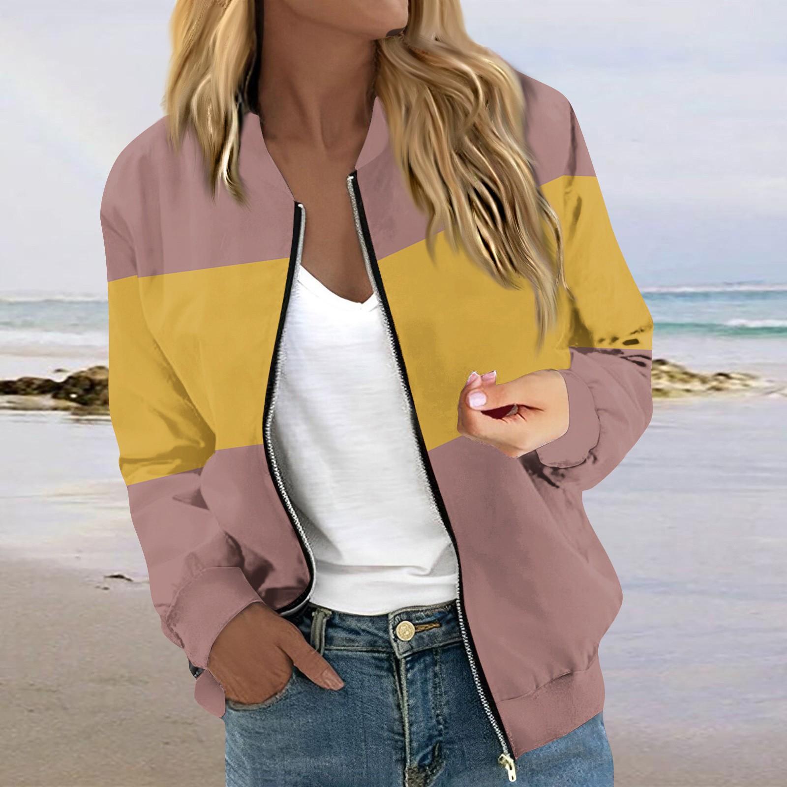 Женская модная повседневная куртка на молнии с длинным рукавом с принтом и круглым — фото 6