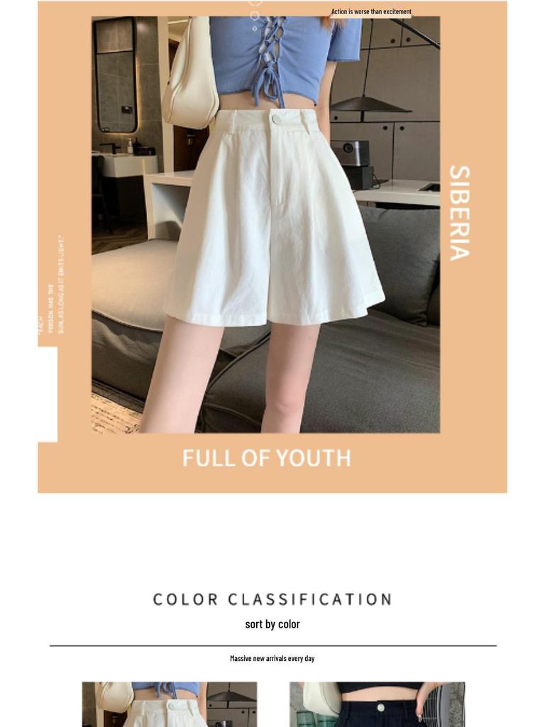 Plus Size Women's High Waist Work Shorts - Slim, Loose, Wide-Leg Casual Pants for Summer 2023