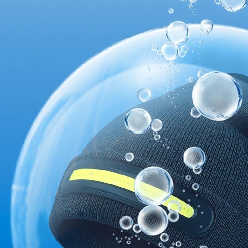 USB Rechargeable  Hat LED Headlamps Caps Thicken Elastic Warm Knitted Hat for Walking, Running, Camping, Hiking