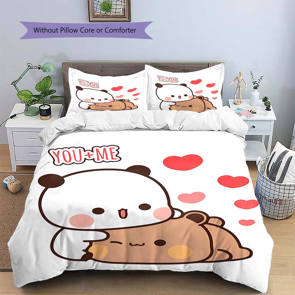 Bubu Dudu Pattern Bedding,Quilt Set Quilt Cover Pillowcase Home Birthday Gift (1 * Duvet Cover + 2 * Pillowcase, Without Core)