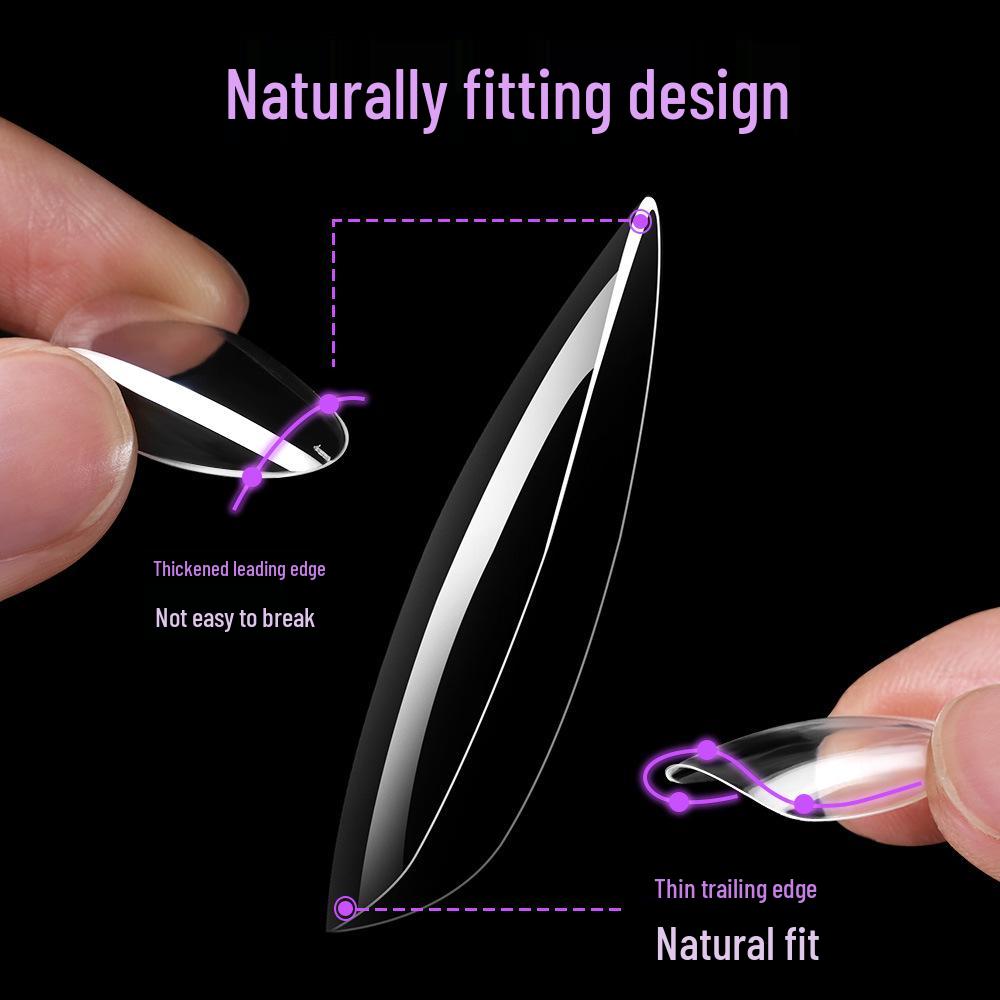 550-Piece Box of Transparent Short Square Nail Tips – Trapezoidal Full and Half Stick, Thin and Durable for Nail Art