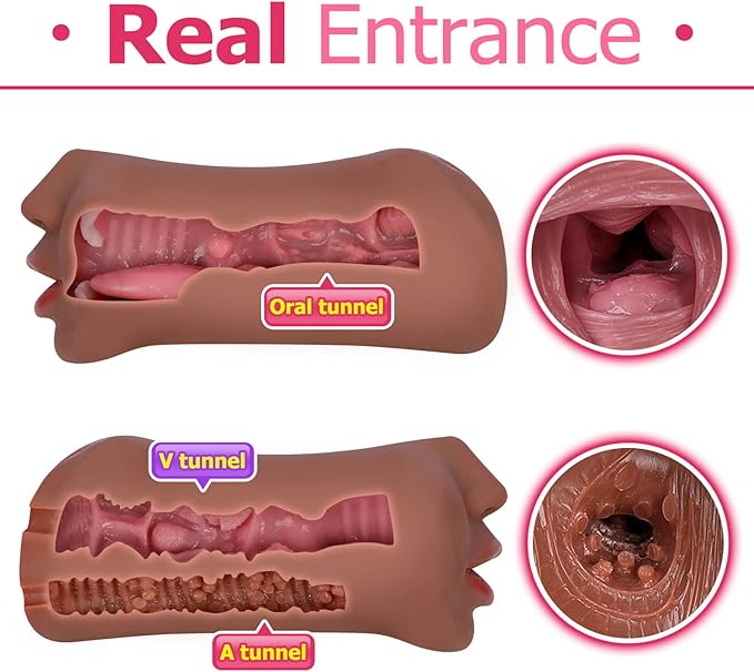 3 IN 1 Sex Toys Masturbation For Men Deep Throat Artificial Real Pussy Oral Male MasturbatorBlowjob Realistic Rubber Vagina