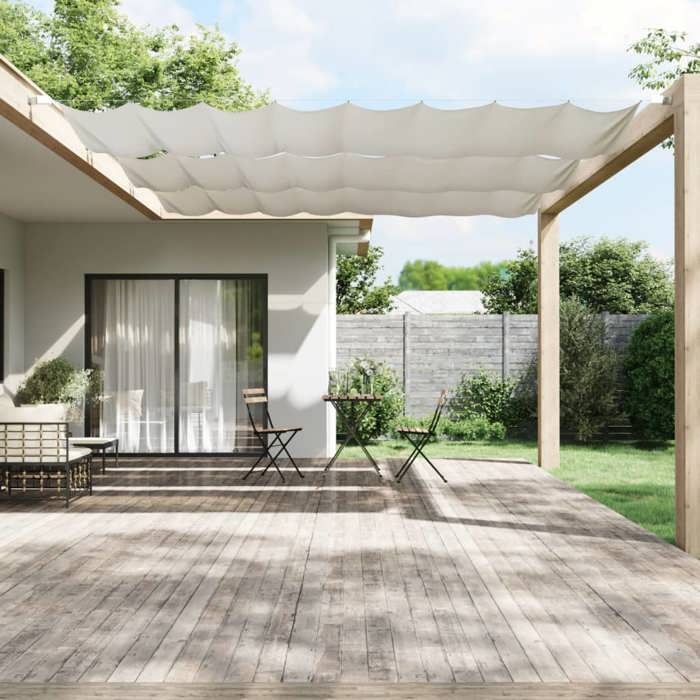VidaXL Auvent Vertical Ecran de Protection Ecran d'Intimité de Balcon Auvent de Patio Jardin Extérieur Blanc 140x1200 cm 148170