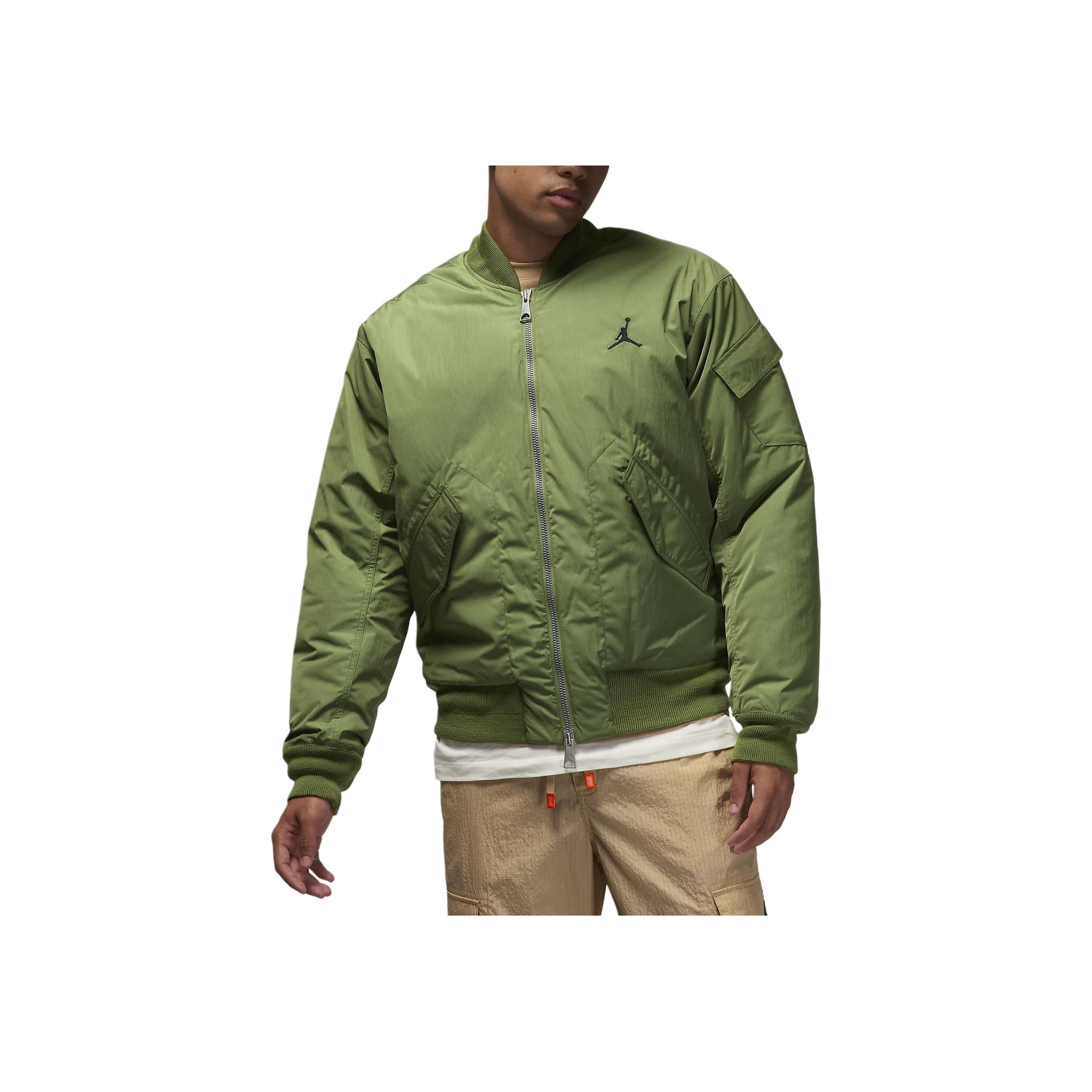 

Jordan Мужская бейсбольная куртка Essentials Solid Logo Casual, верхняя одежда зеленого цвета FB7316-340 M