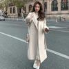Women's Long Sleeve Wool Blend Coat Autumn Winter New Style Trendy Camel Color Hepburn Style Lady Fashion Coat