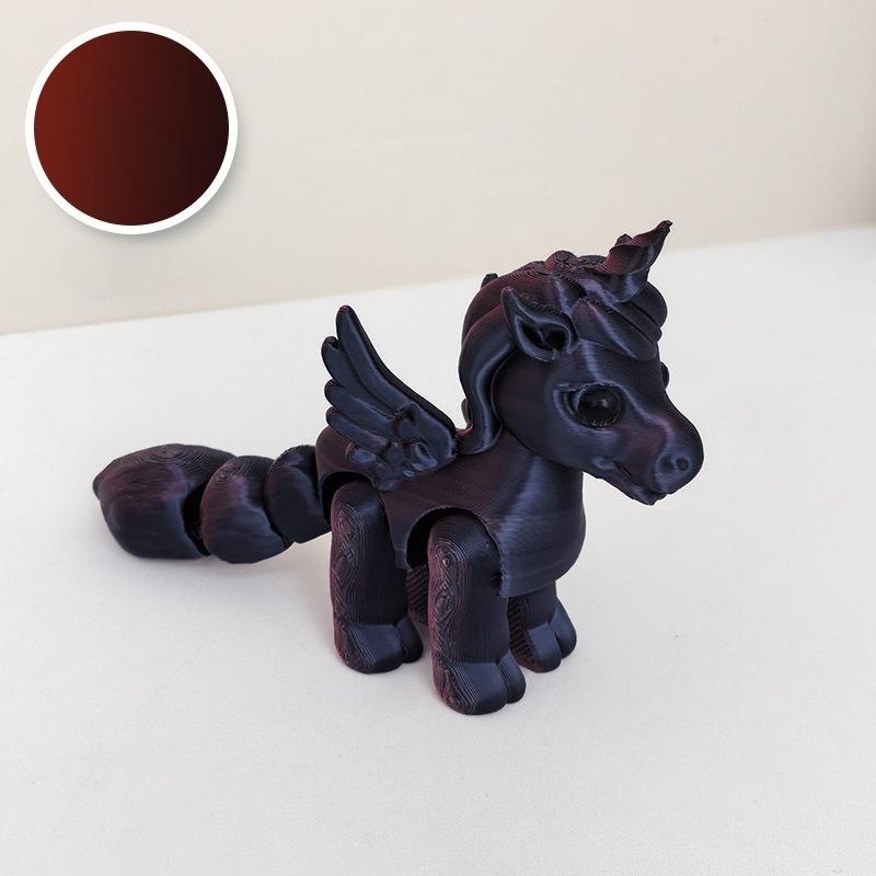 3D Printed Articulated Unicorn Toy Glow In The Dark Eco Friendly Movable Joint Model Creative Gifts Collectible Desk Ornaments