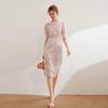 Bailuyu Elegantes Midikleid mit gestickter Schleife