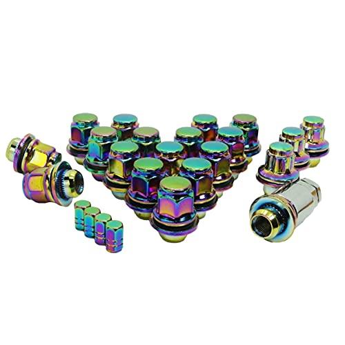 

[STS Michiko] Оригинальная гайка Toyota для плоского седла колеса, цветная стопорная гайка для шестерни, 21HEX M12 x P1.5, короткая или длинная, 5 цветов на выбор, в комплект входит колпачок воздушного клапана