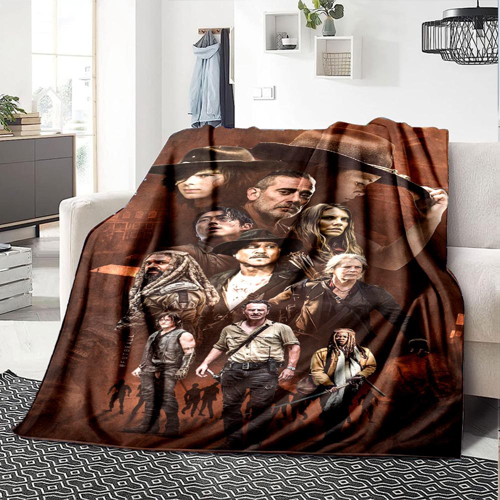 Walking Dead Print Flannel Blanket High Quality Warm Comfortable Cover for All Seasons Perfect for Gifts Home Decor