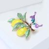 Cartoon Style Lemon Bird Alloy Safety Badge Pin Spring Summer Fashion Unisex Brooch Decorative Scarf Clip Bag Charm