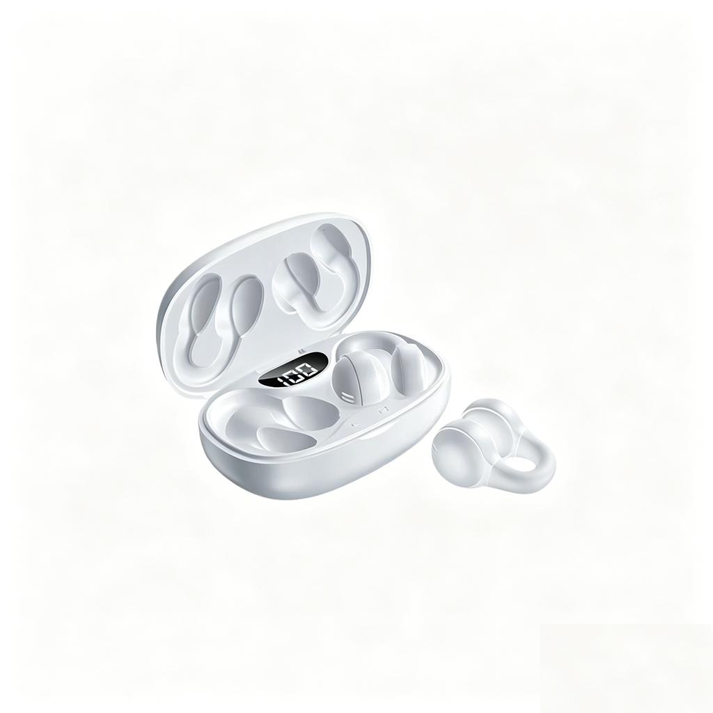 Xiaomi Wireless Ear Clip Bone Conduction Earbuds Ultra Lightweight Wearing Low Latency Gaming Audio-Video Sync with Digital Display