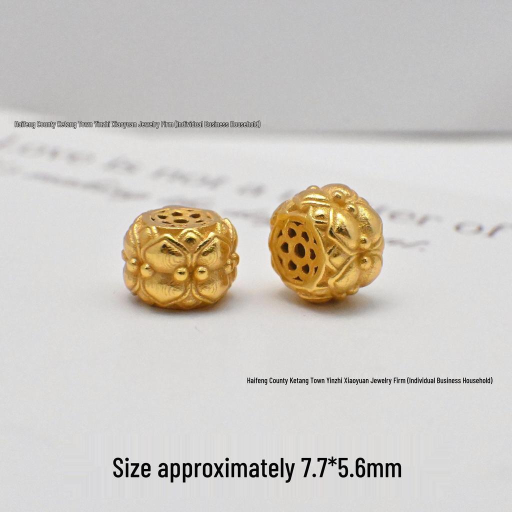 Sterling Silver 24K Gold-Plated Zaki Three-Way Vajra Jewelry DIY Crystal Bracelet & Necklace Material