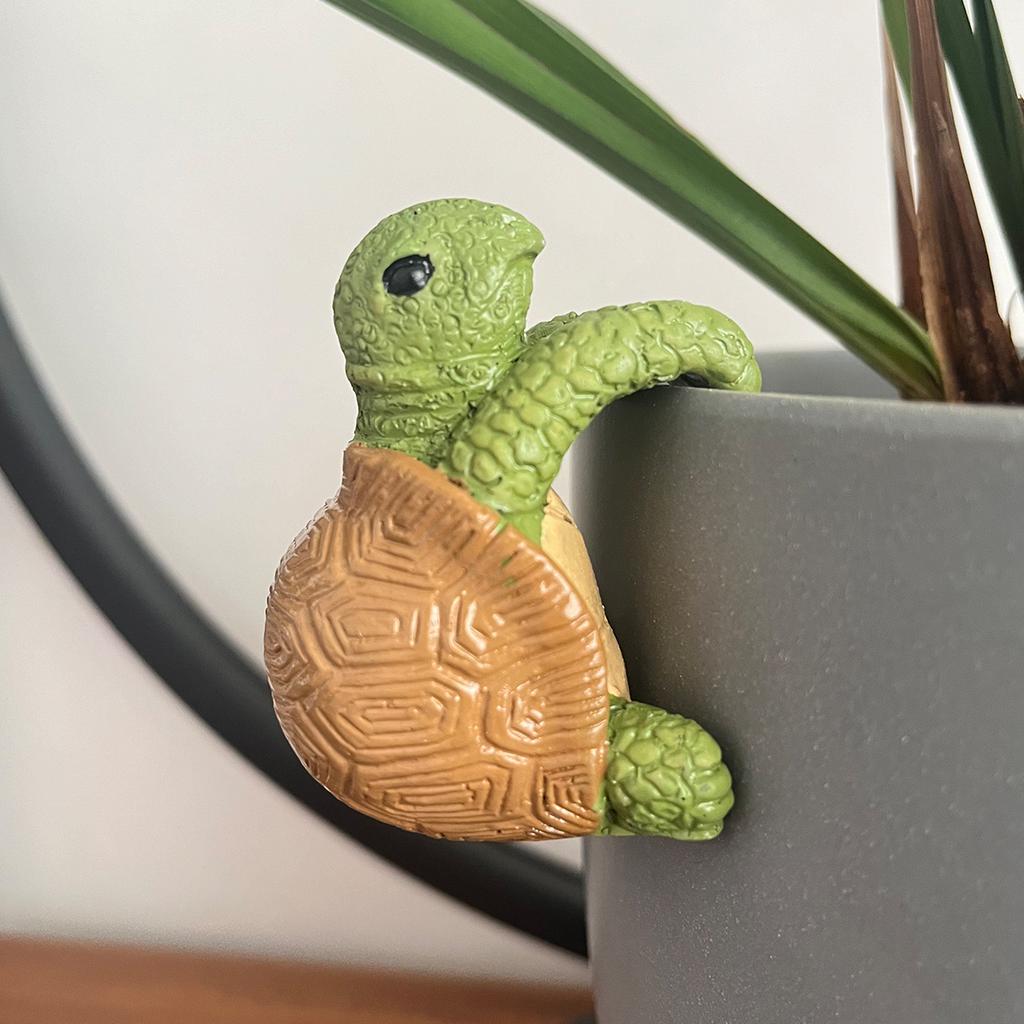 1 Piece Resin Small Turtle Statue, Cute Climbing Turtle Flower Pot Holder, Indoor Decorative Statue, Indoor/Outdoor Decoration - Perfect for Holiday