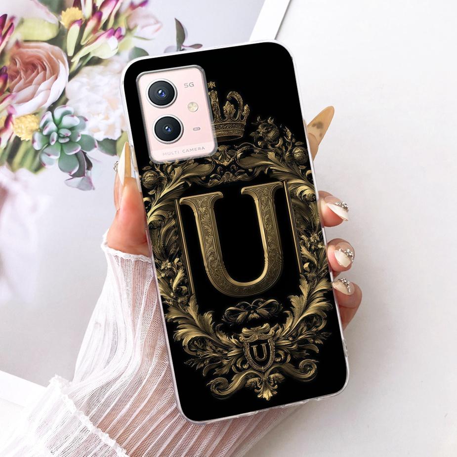 Fo Vivo Y55 5G Case V2127 V2154 Cute Crown Letters Cover Soft Slim Phone Case For Vivo Y33s 5G Y 55 VivoY75 5G V2142 Fundas Bags