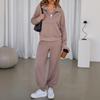Damen lockeres Mode-Sport-Reißverschluss-Kapuzenpullover-Set