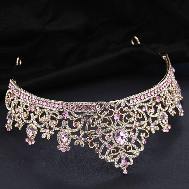 Gorgeous Baroque Rhinestone Wedding Crown for Women Girls Party Birthday Tiaras Headbands Bridal Hair Jewelry for Queen Tiara