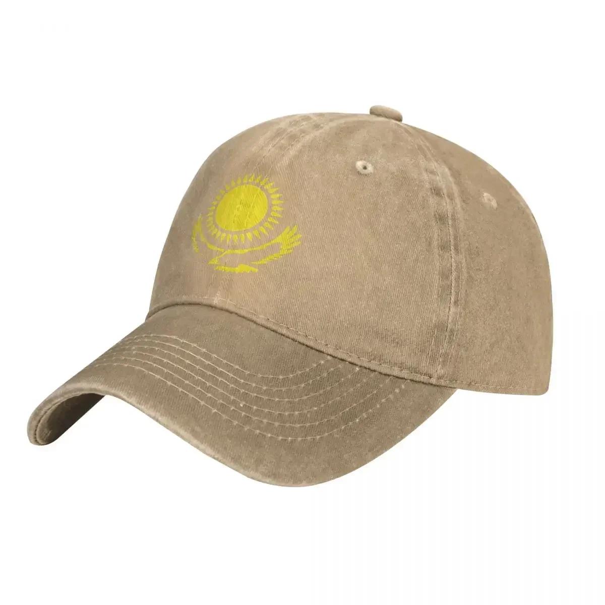 

Kazakhstan Flags Denim Baseball Cap Yellow Sun Men Adult Custom DIY Trucker Hat Fashion Running Hippie Dropshipping Baseball Cap One Size
