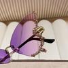 Fashion Butterfly Shape Diamond Frameless Sunglasses For Women Personality Exaggerated Sunglasses Broken Diamond Glasses
