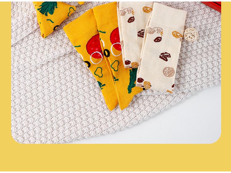 Pizza Box Novelty Cotton Socks – Unisex, Anti-Odor, Sweat-Absorbing, Breathable.