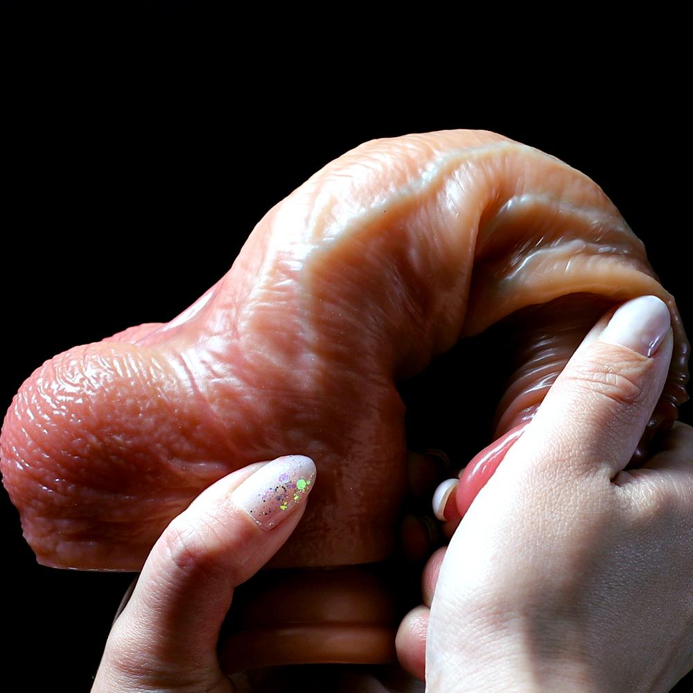 8.5inch Realistic Penis for Women Sliding Foreskin Dildo Suction Cup Dildos Female Masturbator Big Dick Adult Anal Sex Toys Shop