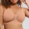 European and American underwear women's no steel ring gathers thin upper support anti-sagging support seamless large size bra