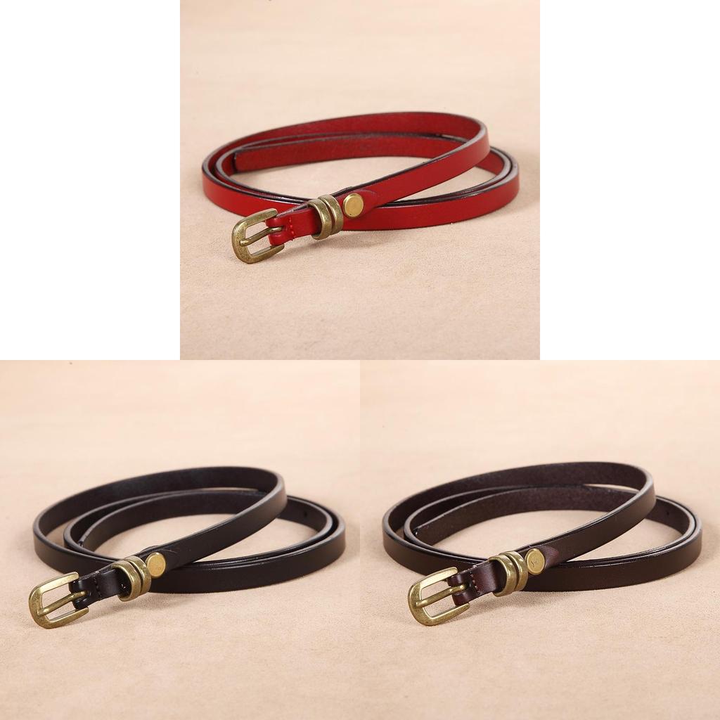 Leder Vintage Damen Gürtel mit Doppel-Schlaufen-Design für Freizeitkleidung