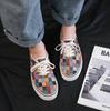 Fashion Ladies Canvas Shoes 2025 Pink Leopard Print Vulcanized Shoes Ladies Flat Shoes Leopard Print Semi Drag Flat Shoes