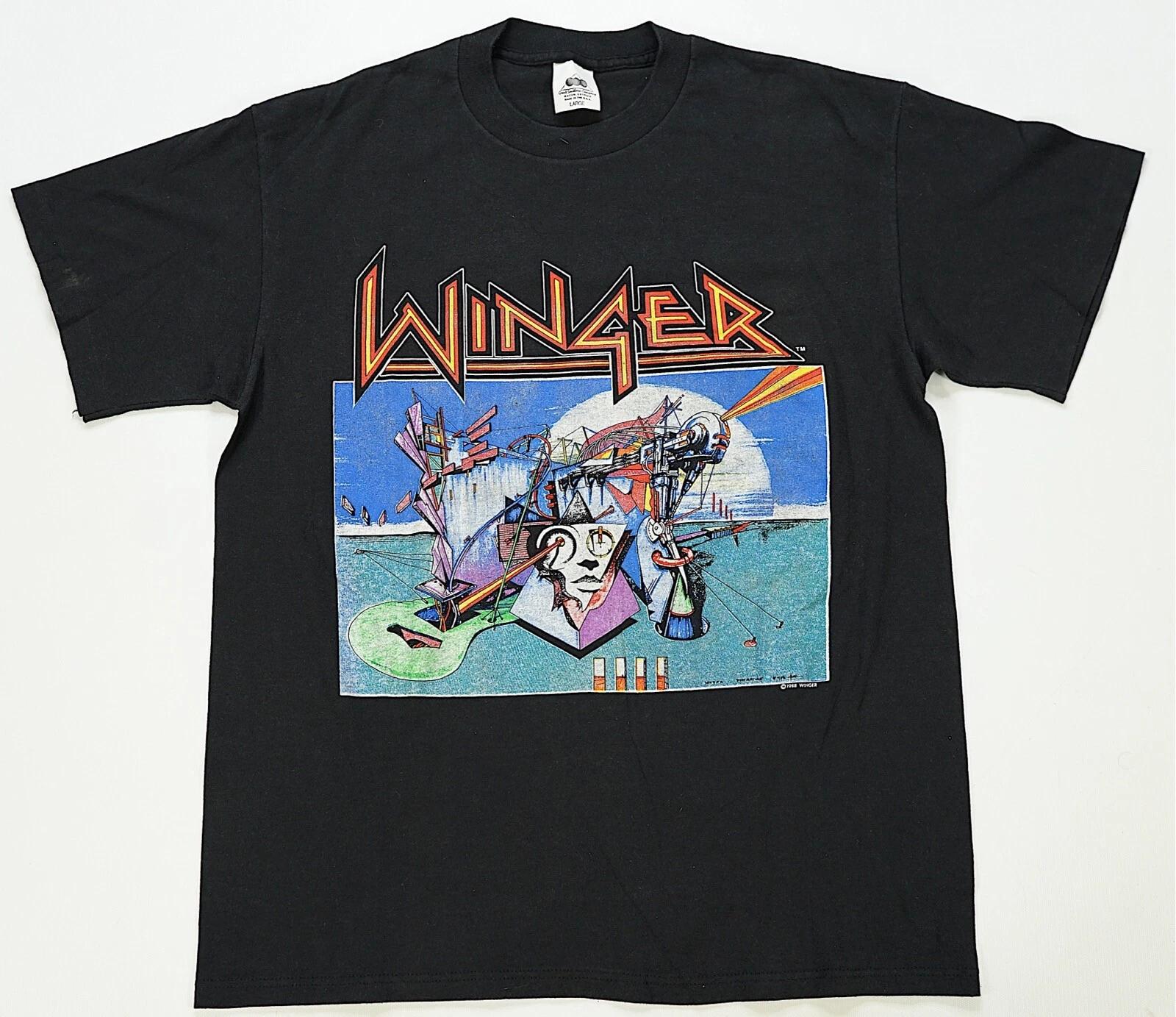 Rare Vintage Winger Too Tuff To Tame 1988-89 Tour T Shirt 80s Rock Band Black L S