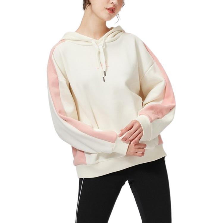 (WMNS) New Balance Colorblock Casual Sports Hoodie White Women's AWT03398-WT