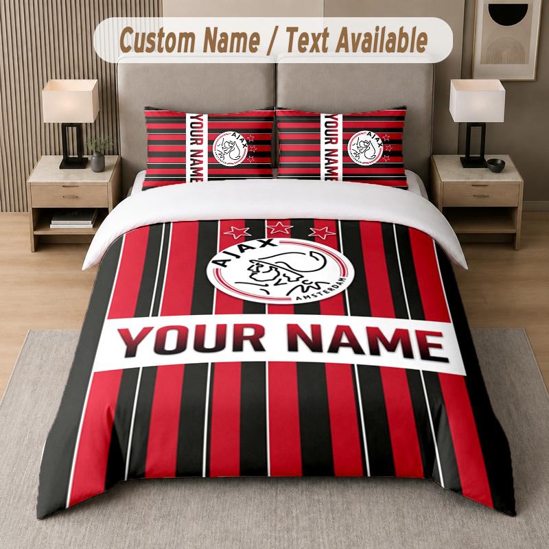 Custom Name Ajax 3Pcs Duvet Cover Set Personalized Text Bedding Pillowcases Bedroom