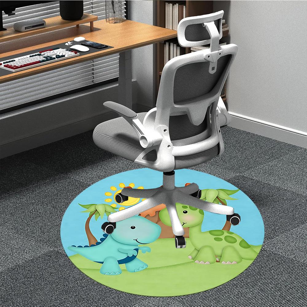 

1pc Dinosaur Friends Chair Carpet for Office Non-Slip, Rug for Office, Room, Good Gift for Family or Friends, yy251226150 80cm by 80cm