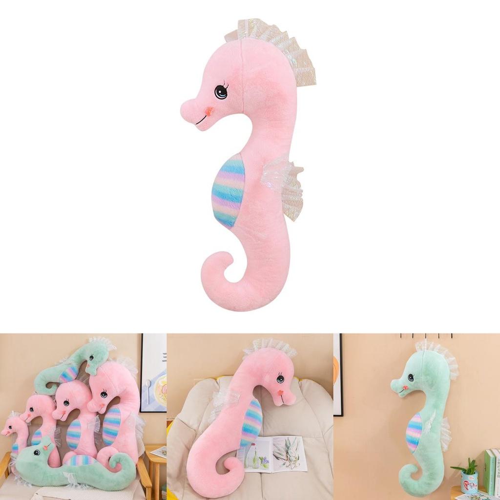 Colorful Seahorse Plush Toy Large Stuffed Animal Doll For Bedtime Cuddles And Leg Support Pillow