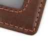 Genuine Leather Ultra-Thin Card Holder Wallet for Men & Women with Photo Slot and Dollar Clip