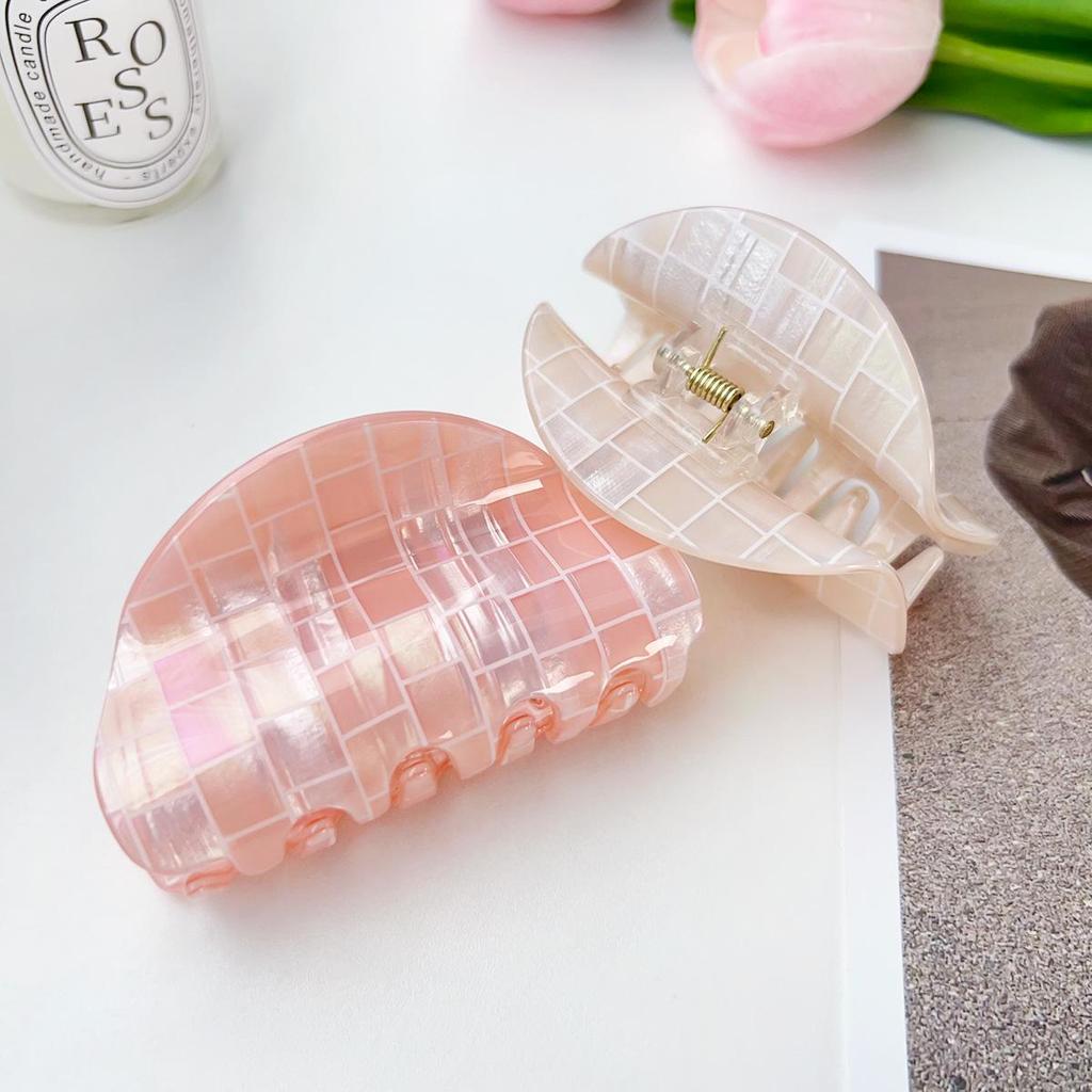 Bofeiya Summer Candy Color PVC Semicircle Hair Clip - Small Fresh Shark Clip for Stylish Updos