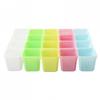 Colorful 20X Mini Plastic Flower Pots Succulent Plants Small Square Pot Garden