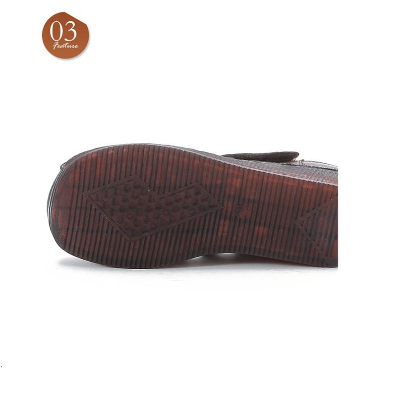 Women Orthotic Sandals Cowhide Leather Mary Jane Shoes Wedged Heel Orthopedic Closed Toe Sandals
