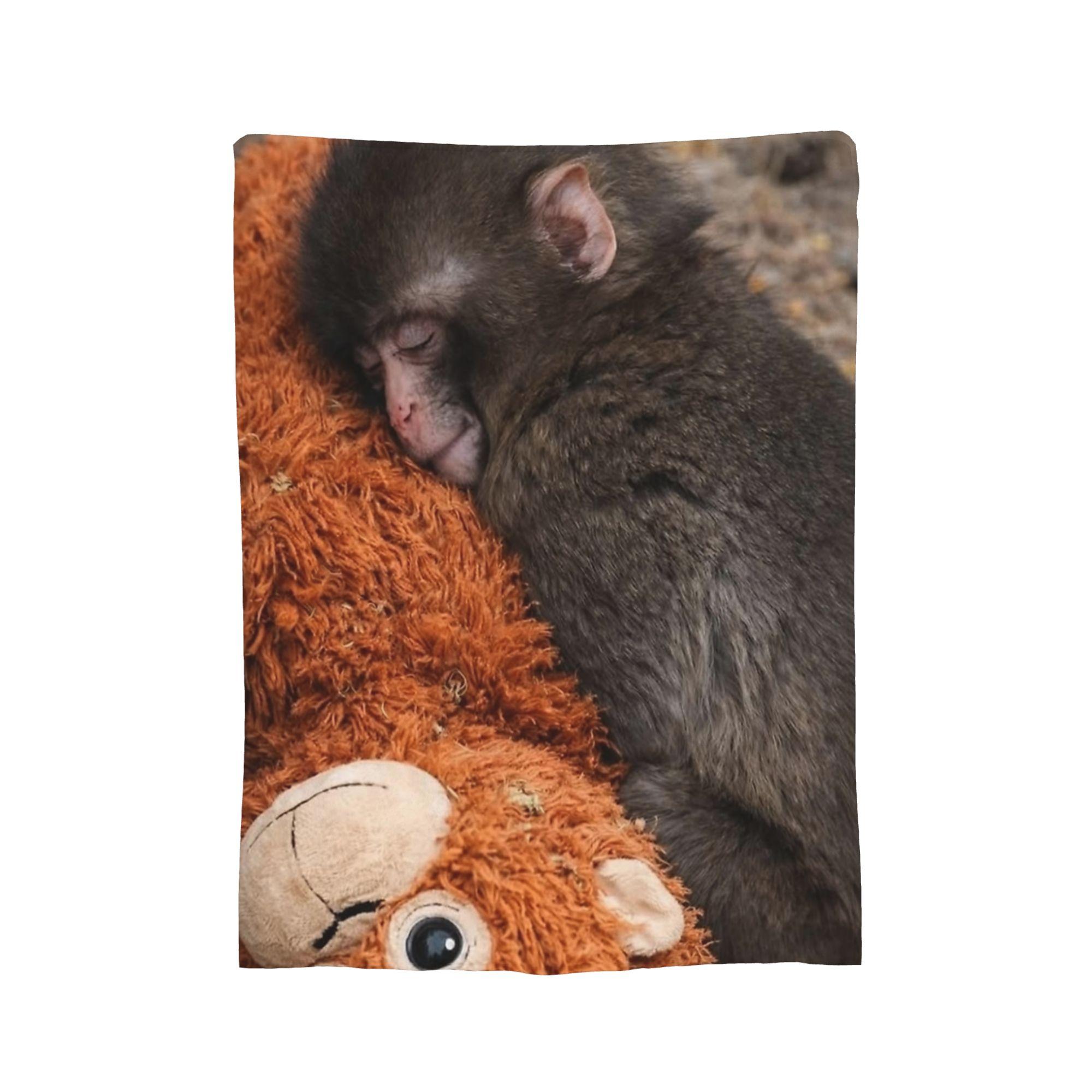 

Punch Monkey Blanket Fleece Printed Portable Lightweight Thin Throw Blankets for Bed Office Quilt 130x150cm