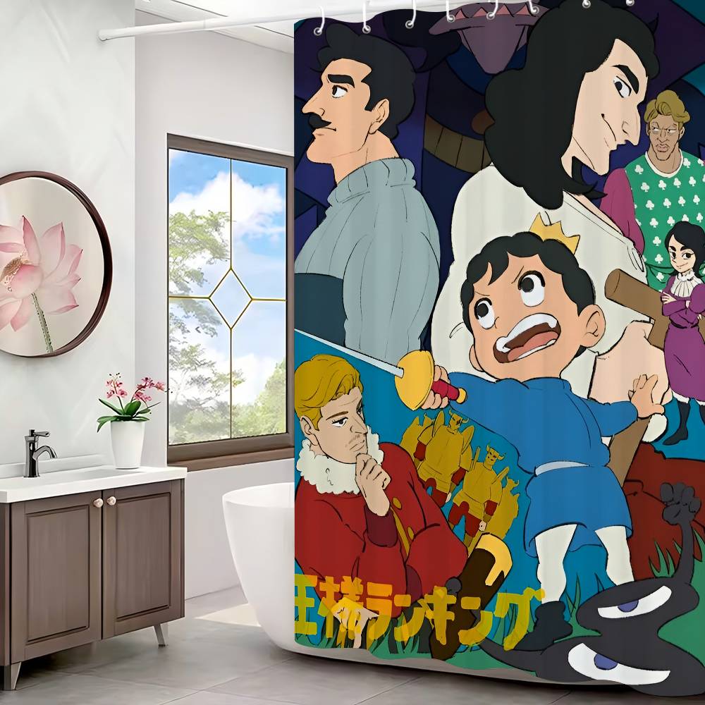 Ranking Anime Shower Curtain, Bathroom Decorative Shower Curtain, Waterproof Shower Curtain With Hooks